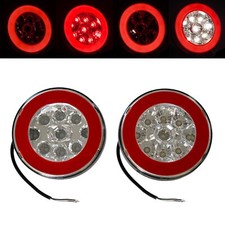 2x Rund Neon LED Rückleuchte