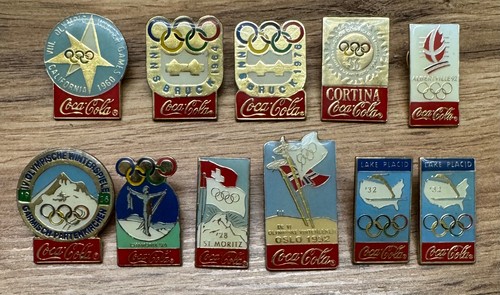 Coca cola olympia pin set - coca,