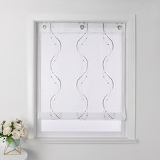 Raffrollo mit Ösen Bestickt