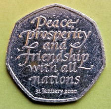 Großbritannien 50p Münze 2020: Queen Elizabeth II 50p: UK Austritt aus der Europäischen Union