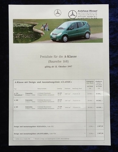 Mercedes klasse w168 - mercedes,