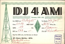 QSL DJ4AM 1965 Boblingen Baden