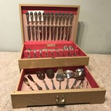 Besteckset mit Holzkasten Gowe 90 Besteckkasten Besteck versilbert Ornamente alt