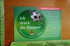 Alter Aufkleber Fussball Verein Weltmeisterschaft 1998 Frankreich MITSUBISHI