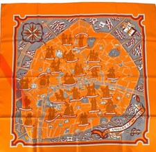 HERMES Silk Les Amoureux de Paris Scarf 90 Tuch
