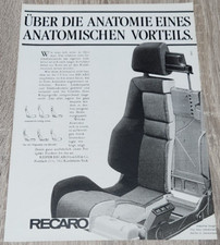 50. Keiper Recaro GmbH Sportsitze Autositze Werbeanzeige Reklame Werbung 1987