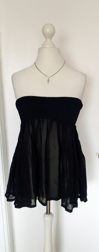 Bandeau top schwarz tüll - top,