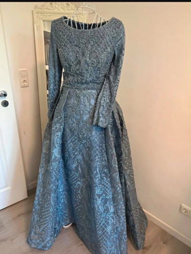 Damen abendkleid lang - damen, blau