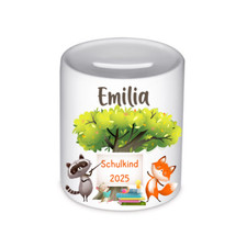 Spardose Waldschule Einschulung 2025 – personalisiert mit Name