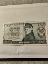 1000 Schilling Banknote 1966 Bertha von Suttner, A959465B