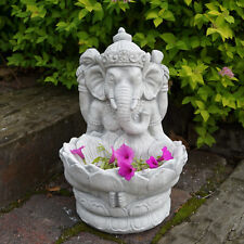 Göttlichen Ganesha Hindu-Gott Steinfigur 34 cm 11 kg Grau Beton frostsicher