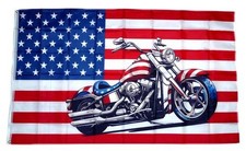 Flagge / Fahne USA Motorrad