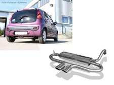  Edelstahl mittig Sportauspuff Peugeot 107 2x86x54mm oval eingerollt