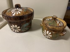 Soufflenheimer Keramik Schale, Elsass, 14,5 Cm + 10,0 Cm