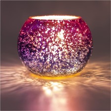 Teelichthalter Lila Glas 1