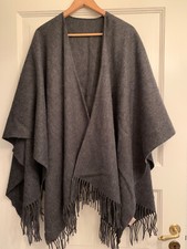 Schultertuch/Stola v. Codello,grau,mit großem Tiger-Glitzer-Kopf,100% Schurwolle