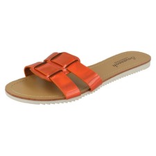 Damen Savannah Flach Zwei Riemen Pantoffeln F0R973