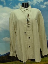 Gr.XL Trachtenhemd Riehl Trachten Hemd mit Wandermotiv Stickerei TH589