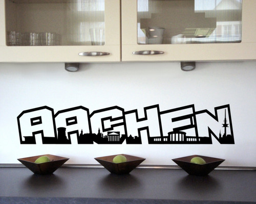 Wandtattoo aachen schriftzug - wandtattoo,