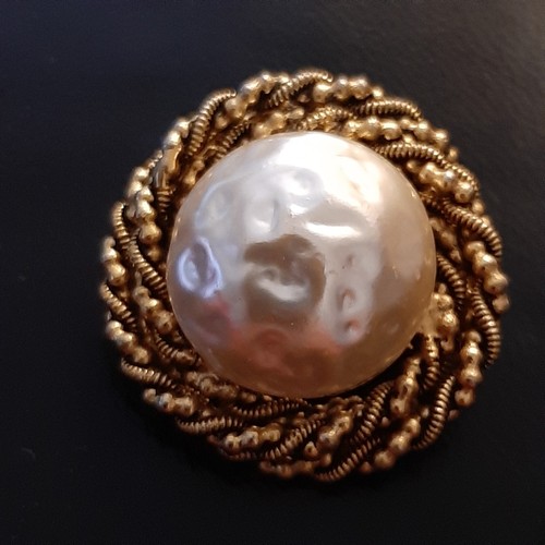 Vintage brosche gold - vintage, mit
