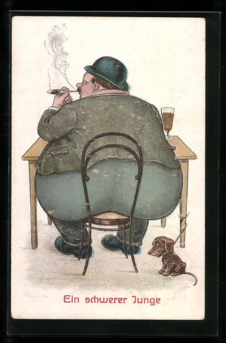 Ein schwerer junge raucht - ein,