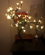 LED Blütenbaum in Schwarz  warmweiß romantischer Hingucker