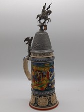 Großer Kavallerie-Reservistenkrug Torgau 1909-1912, Keramik,Hus.Regt. Nr. 12