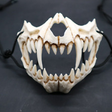 Halb Maske Knochen Wolf Drache Gebiss Skelett Fasching Kostüm Halloween
