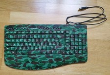 Greybusters USB-Tastatur im Army Camo Design, Tarnmuster, Gaming-PC, Shooter