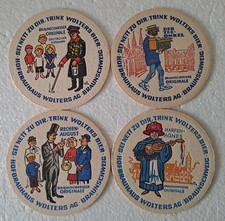 4 verschiedene/ alte Bierdeckel - Hofbrauhaus Wolters - Braunschweig
