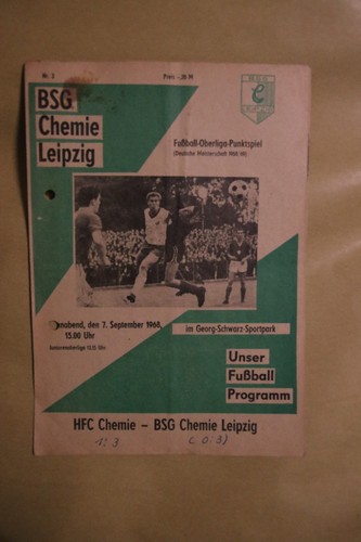 Fußball programm der bsg - fußball,