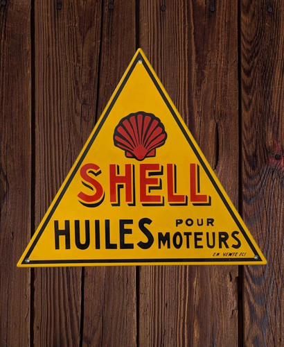 Shell huiles emailschild - shell,