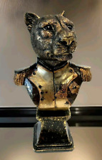 Skulptur Leopard 22 cm Figur Kunst Tierfigur Barock Löwe Statue Abstrakt Deko