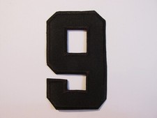 Zahl 9 Stoff Zahlen 10cm  schwarz  Aufbügeln Tricot  Aufnäher Bügelbild