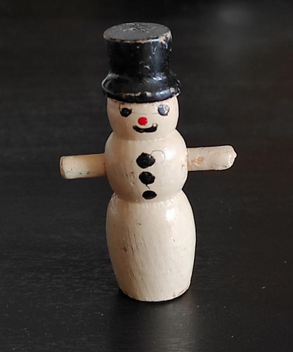 Schneemann holz figur vintage - schneemann,