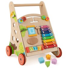 Lauflernhilfe Holz Baby Lauflernwagen Montessori-Lernspielzeug+Griff ab 1 Jahr