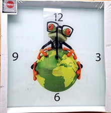 Wanduhr Frosch Weltkugel, Time