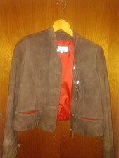 Braune Damen Wildlederjacke