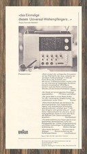 Braun T 1000 - Reklame Werbeanzeige Original-Werbung 1964