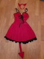 Faschings Kostüm Damen sexy,Karneval, Teufelskostüm ,Gr.S,mit Hörnern,Petticoat