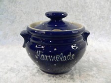 Rheinsberg Keramik blau weiße Punkte Marmeladendose Konfitüredose