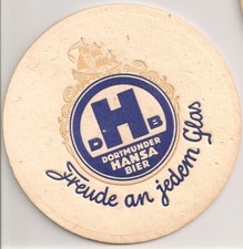 Dortmunder Hansa Bier - historischer Bierdeckel / Bierfilz "Freude an jedem Glas