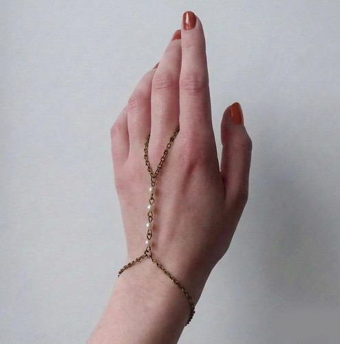 Boho bronze weiß faux perle - bronze,