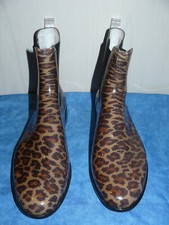 Gummistiefeletten - Leopardenmotiv - selten getragen - Gr. 39