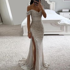 Damen Langes Abendkleid Mit