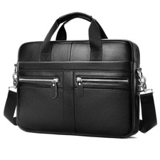 Arbeitstasche Herren Umhängetasche echte Leder Business Aktentasche Laptoptasche