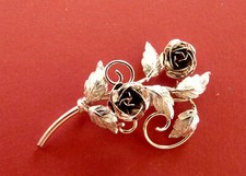 Tolle große Bond Boyd Sterling Silber Brosche 5g, Rosen, z.B. für Silberhochzeit