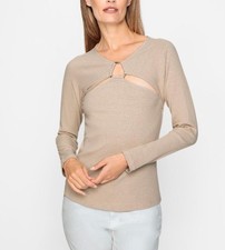 Mode von Heine Damen Shirt Oberteil Rundhals Langarm elfenbein NEU