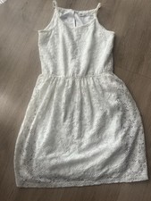 Kleid 134 140 H&M Spitze weiss 