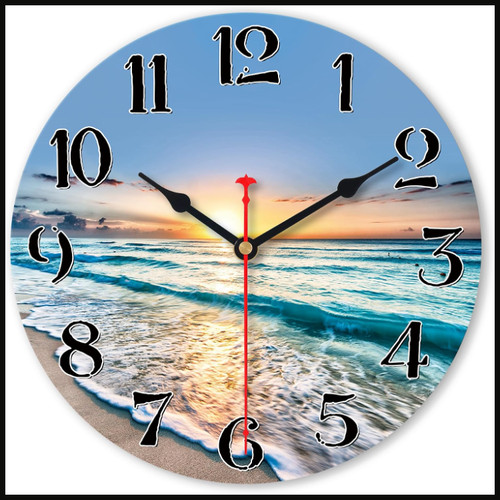 Wanduhr analog holz ozeanwelle - wanduhr,